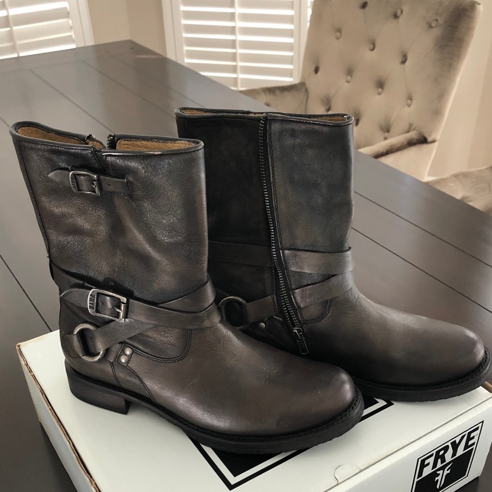 Veronica Criss Cross Short Motorcycle Boot